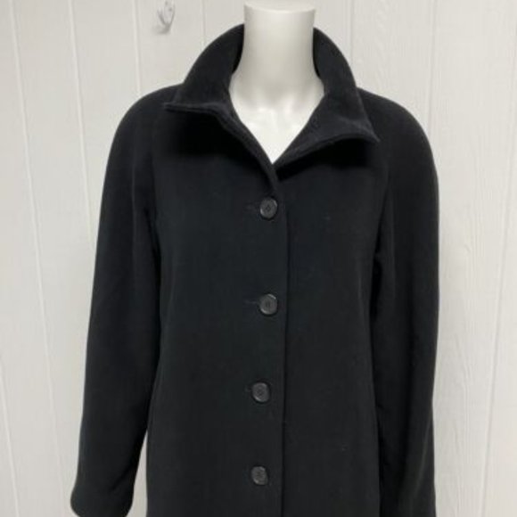MARVIN RICHARDS coat black cashmere blend size 6 - Picture 2 of 6